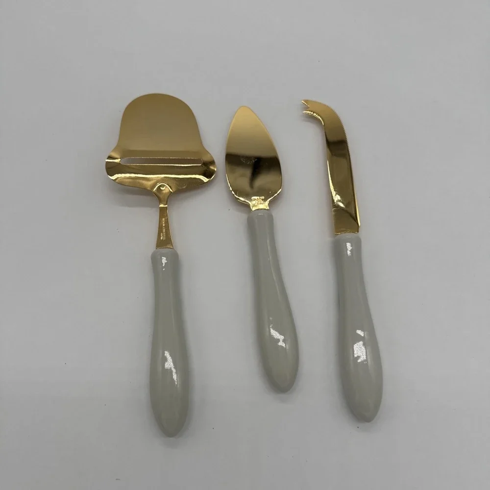 Home For Holidays Cheese Serving Set Ceramic Handles